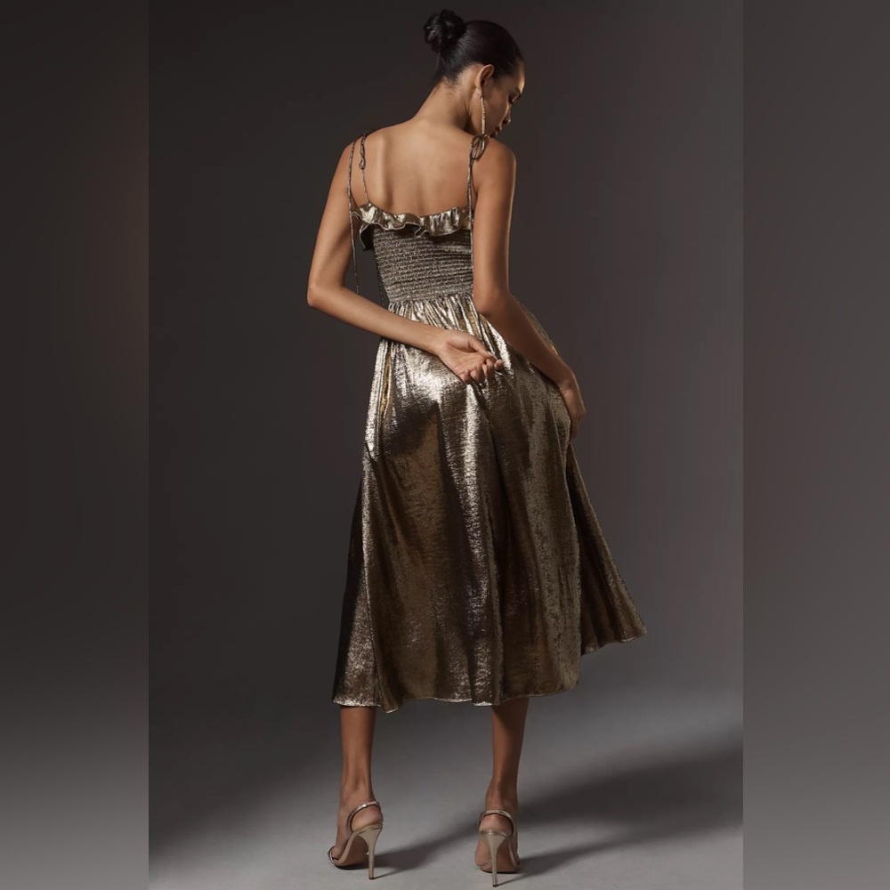For Love And Lemons Metallic Gold Dress - Picture 3 of 7